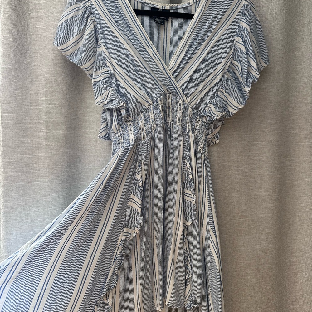 Angie Blue and White Striped Mini Dress